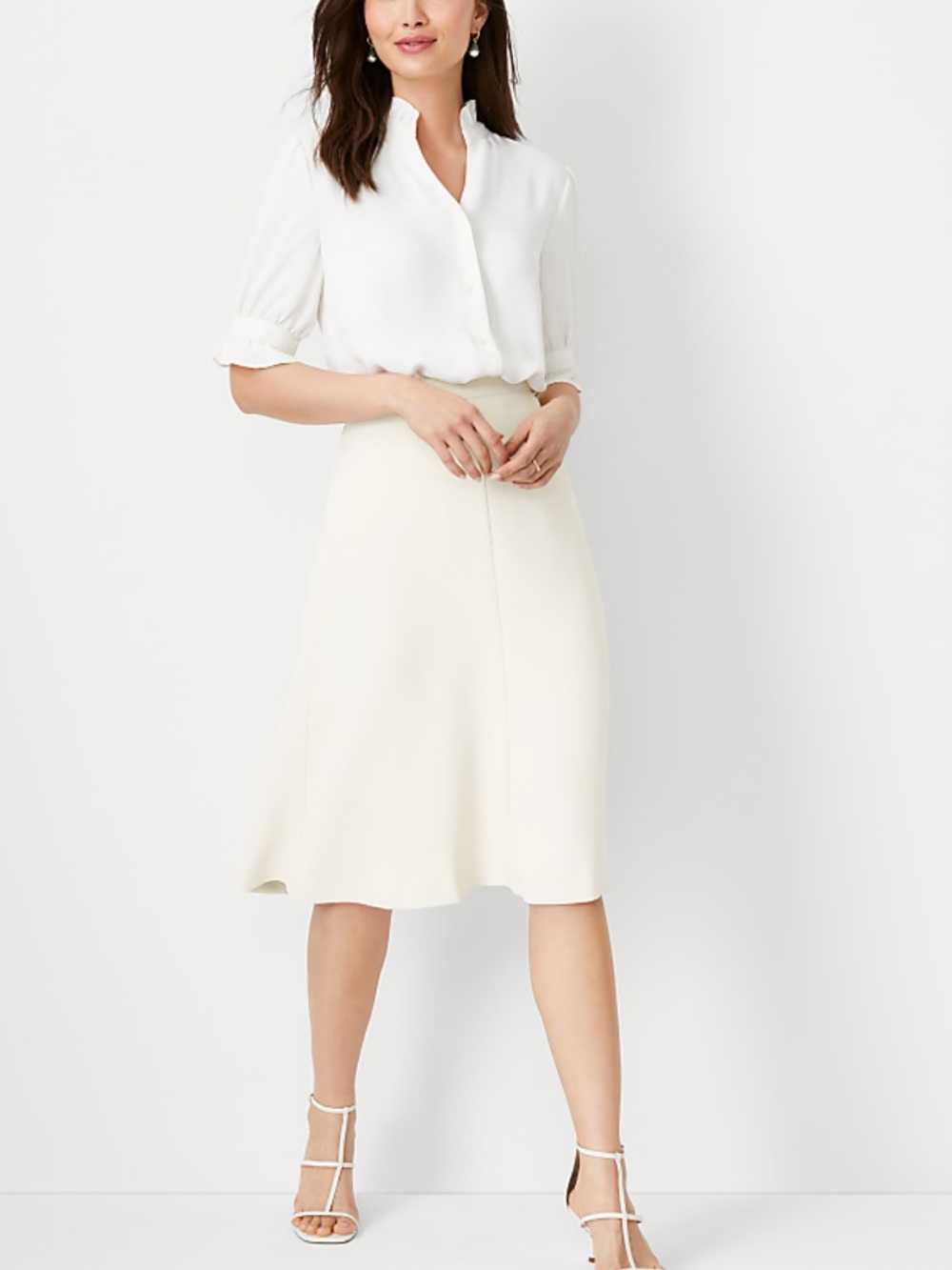 NWT Ann Taylor The Flare Skirt in Fluid Crepe